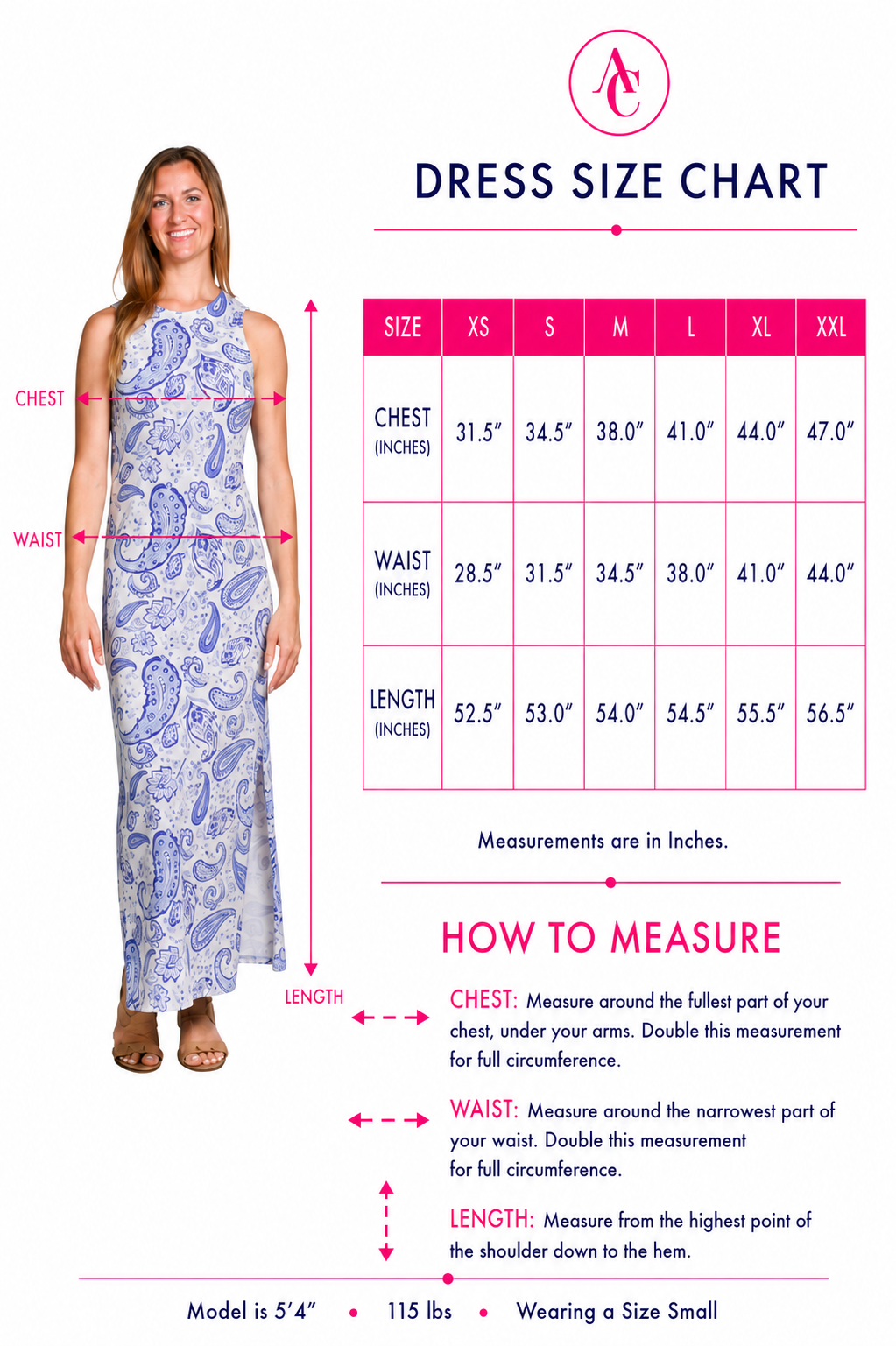 ladies dress sizes in inches Emilee Maxi Shift Paisens – AnaClare Launchdate:2024-10-28