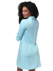 Marin Flounce Polo Dress Aqua