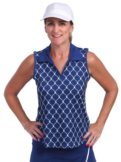 Clare Polo Top Navy Reef