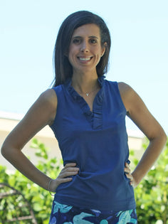 Calla Active Ruffle Top Navy