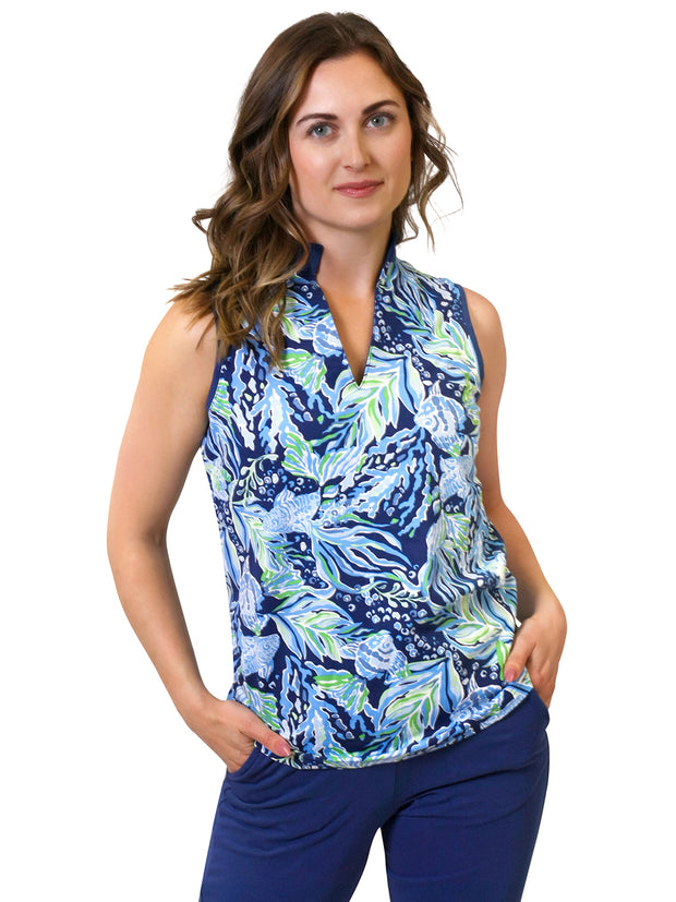 Hadley Sleeveless Top Atlantis