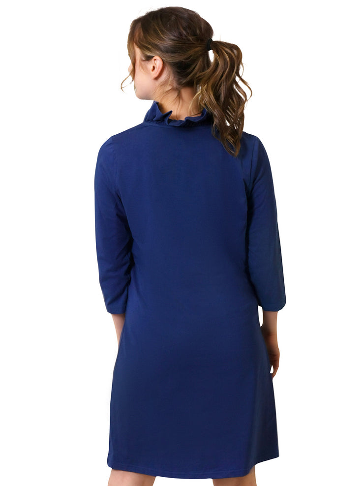 Sophia Ruffle Sheath Navy