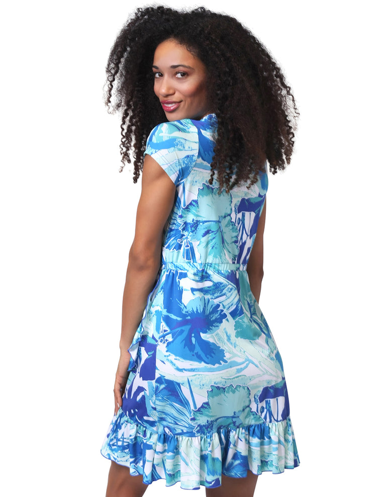 Lola Faux Wrap Dress Aloha