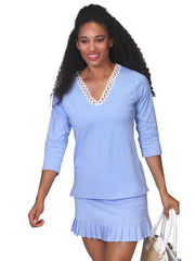 Niki Lace Trimmed Top Peri