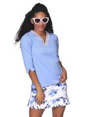 Niki Lace Trimmed Top Peri