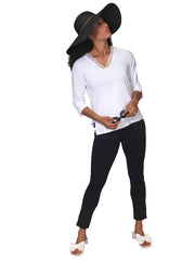Niki Lace Trimmed Top White
