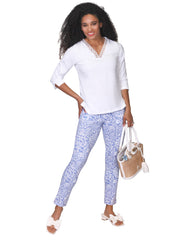Niki Lace Trimmed Top White