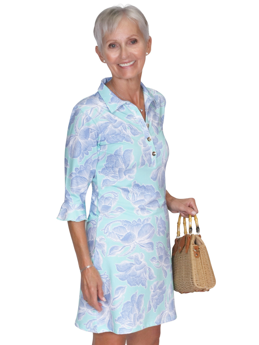 Marin Flounce Dress In Lotus By Ana Clare Large